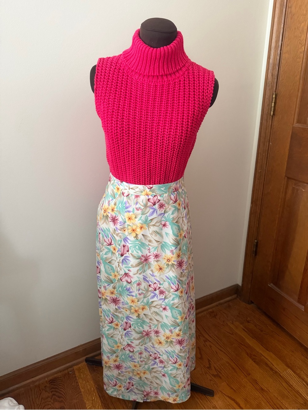 Sag Harbor Floral Maxi Skirt in Mint, Yellow, Pink & Lavender